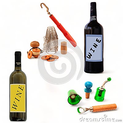 Wine Bottling Accessories Metal Corkscrew- Stock Photo