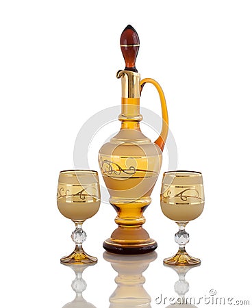 Wine carafe glass on white backround Stock Photo