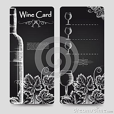 Wine card menu flyers template Vector Illustration