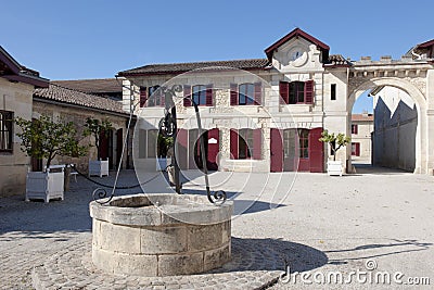Wine cellar of Chateau Pichon Longville Stock Photo