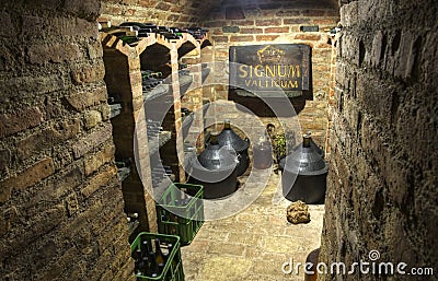 Wine cellar Valtice, Moravia, Czech Republic Editorial Stock Photo