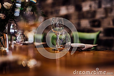 Wine and champain glass in luxury weddings and events Stock Photo