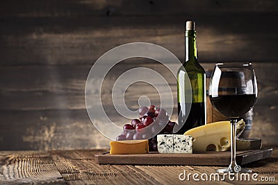 Wine and cheese. Stock Photo