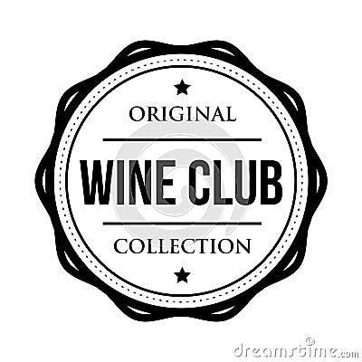 Wine club logo vintage isolated label Vector Illustration
