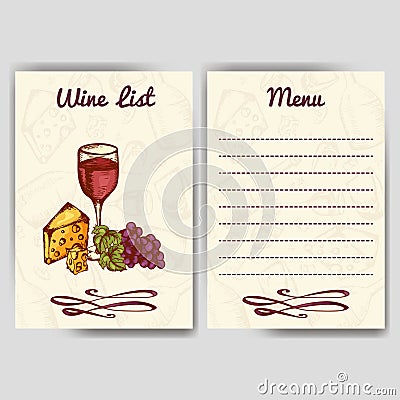 Wine company. Restaurant theme. Corporate identity. Document tem Vector Illustration