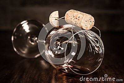 Wine cork figure, Concept drunken man Stock Photo