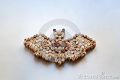 Wine corks bat composition with a copy space Stock Photo