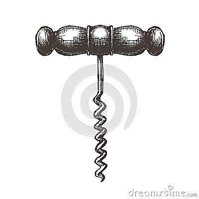 Wine corkscrew vector logo design template. cork Vector Illustration