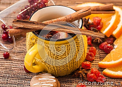 Wine and dried fruits and oranges composition Stock Photo