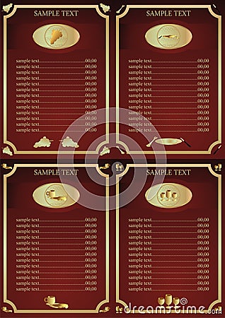 Wine drink menu list Vector Illustration