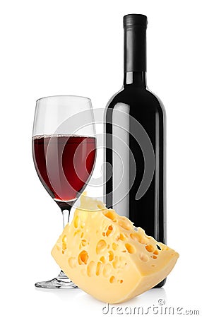 Wine and dutch cheese Stock Photo