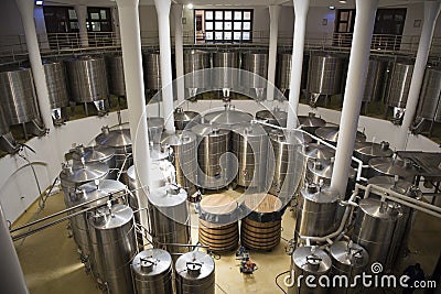 Wine fermentation tanks of Vergelegen Wine Estade, Sommerset West, Western Cape, South Africa Stock Photo