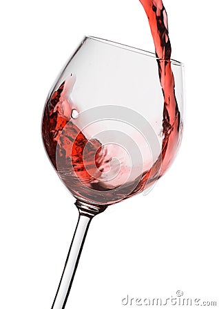 Wine filling a glass Stock Photo