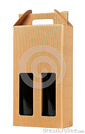 Wine gift box on white. Stock Photo