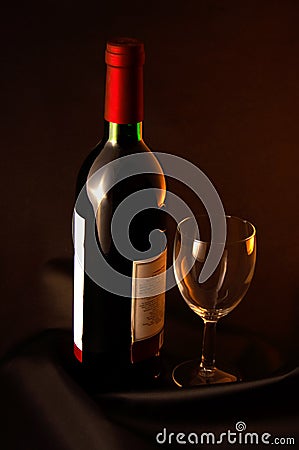 Wine and glass. Stock Photo