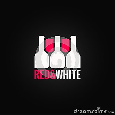 Wine glass bottle design background Vector Illustration