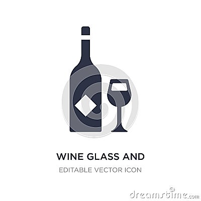 wine glass and bottle icon on white background. Simple element illustration from Food concept Vector Illustration