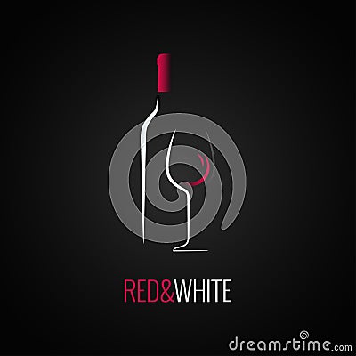 Wine glass. Bottle logo design background Vector Illustration