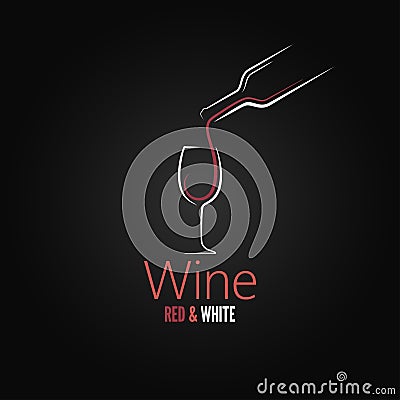 Wine glass concept menu design Vector Illustration