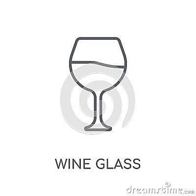 Wine glass linear icon. Modern outline Wine glass logo concept o Vector Illustration