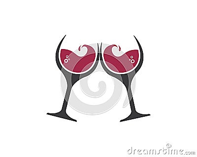 wine glass logo icon vector illustration design Vector Illustration