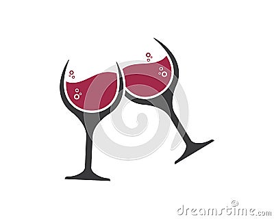 wine glass logo icon vector illustration design Vector Illustration