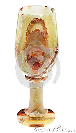 Wine glass from onyx mineral Stock Photo