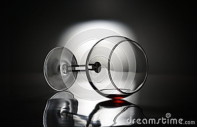 Wine Glass Tipped Over Stock Photo