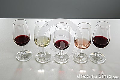 Wine glasses for wine tasting. Stock Photo