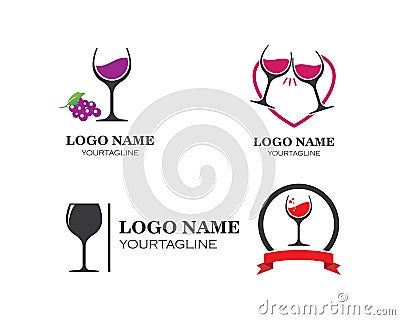 wine glasses toasting logo icon vector Vector Illustration