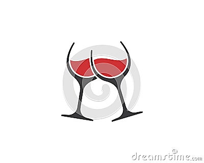 wine glasses toasting logo icon vector Vector Illustration