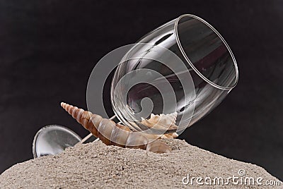 Wine Goblet on Sand Dune Stock Photo