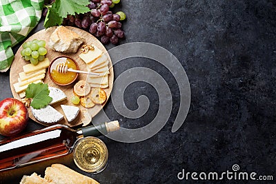 Wine, grape, cheese Stock Photo