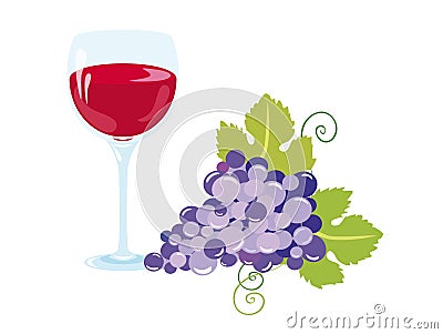 A glass of good wine Cartoon Illustration