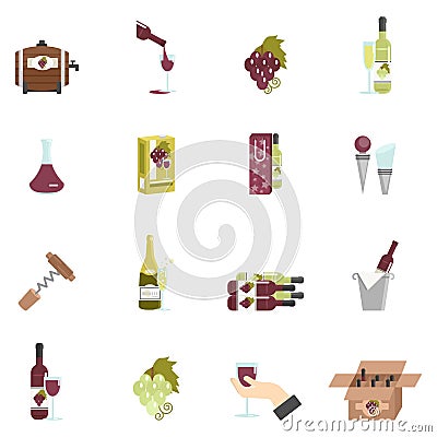 Wine Icon Flat Vector Illustration