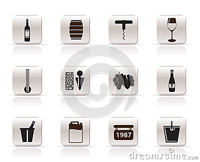 Wine Icons Vector Illustration