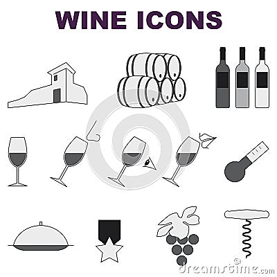 Wine icons Vector Illustration