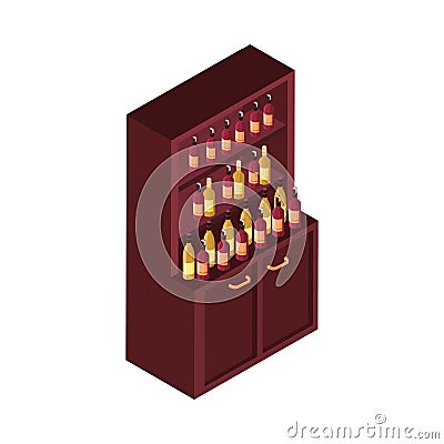 Wine Isometric Icon Vector Illustration