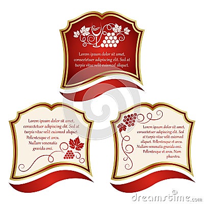 Wine label. Vector Illustration