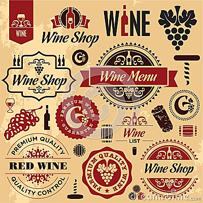 Wine labels collection Vector Illustration