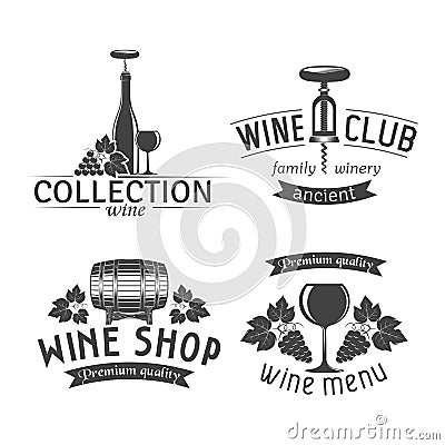 Wine labels set Vector Illustration