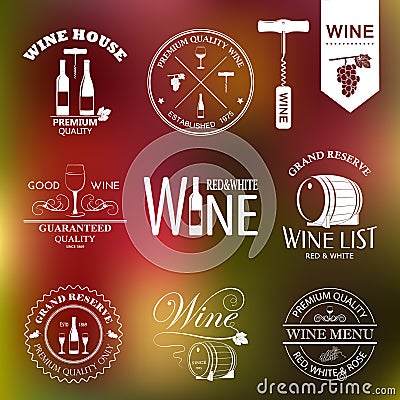 Wine labels set Vector Illustration