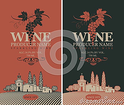 Wine labels set Vector Illustration