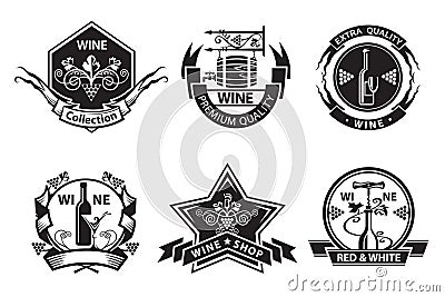 Wine labels set Vector Illustration