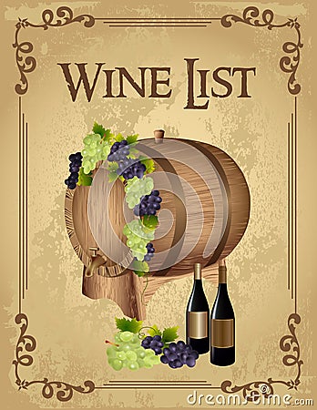 Wine list Vector Illustration