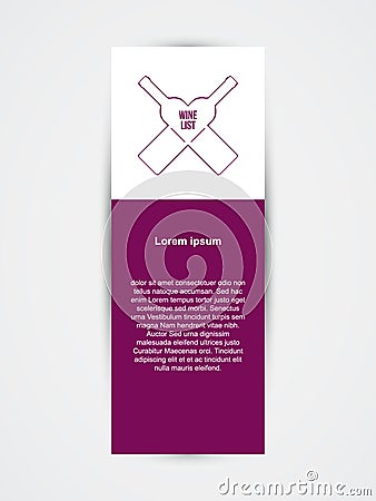 Wine list template, wine bottles Vector Illustration