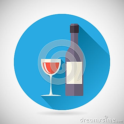 Wine Luxury Alcohol Symbol Bottle with stopper and Vector Illustration