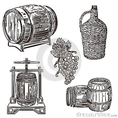 Wine making illustration 1 Vector Illustration