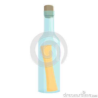 Wine paper bottle icon cartoon vector. Water cork Vector Illustration