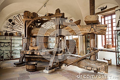 Wine Press at Pommard Editorial Stock Photo